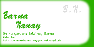 barna nanay business card